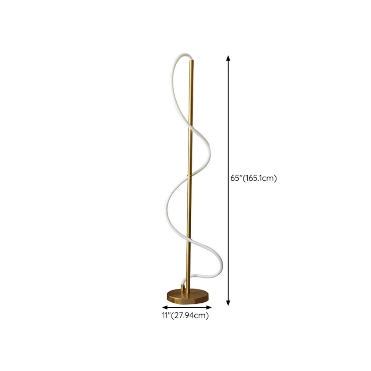 Modern Simple Spiral Gold Metal LED Floor Lamp 