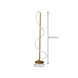 Modern Simple Spiral Gold Metal LED Floor Lamp #size