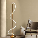 Modern Simple Spiral Gold Metal LED Floor Lamp Image - 6