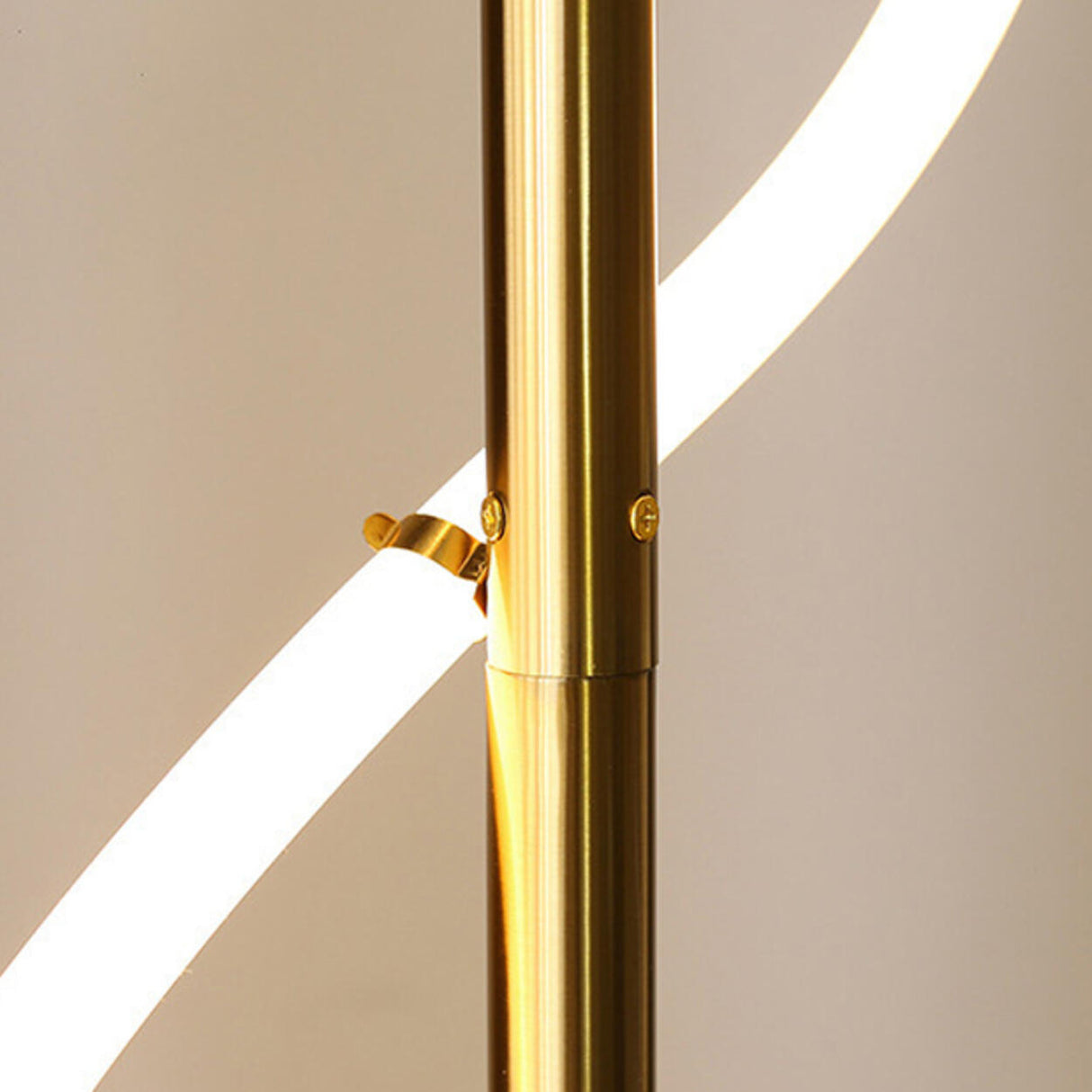 Modern Simple Spiral Gold Metal LED Floor Lamp Image - 7