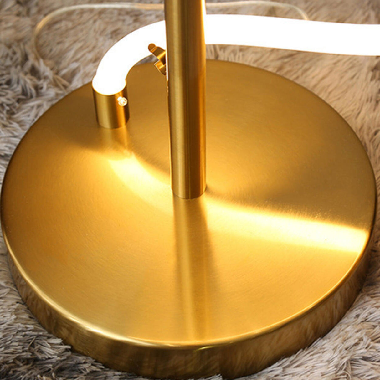 Modern Simple Spiral Gold Metal LED Floor Lamp Image - 9