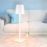 Modern Simple Square Base Barrel Shade Metal Table Lamp Image - 18