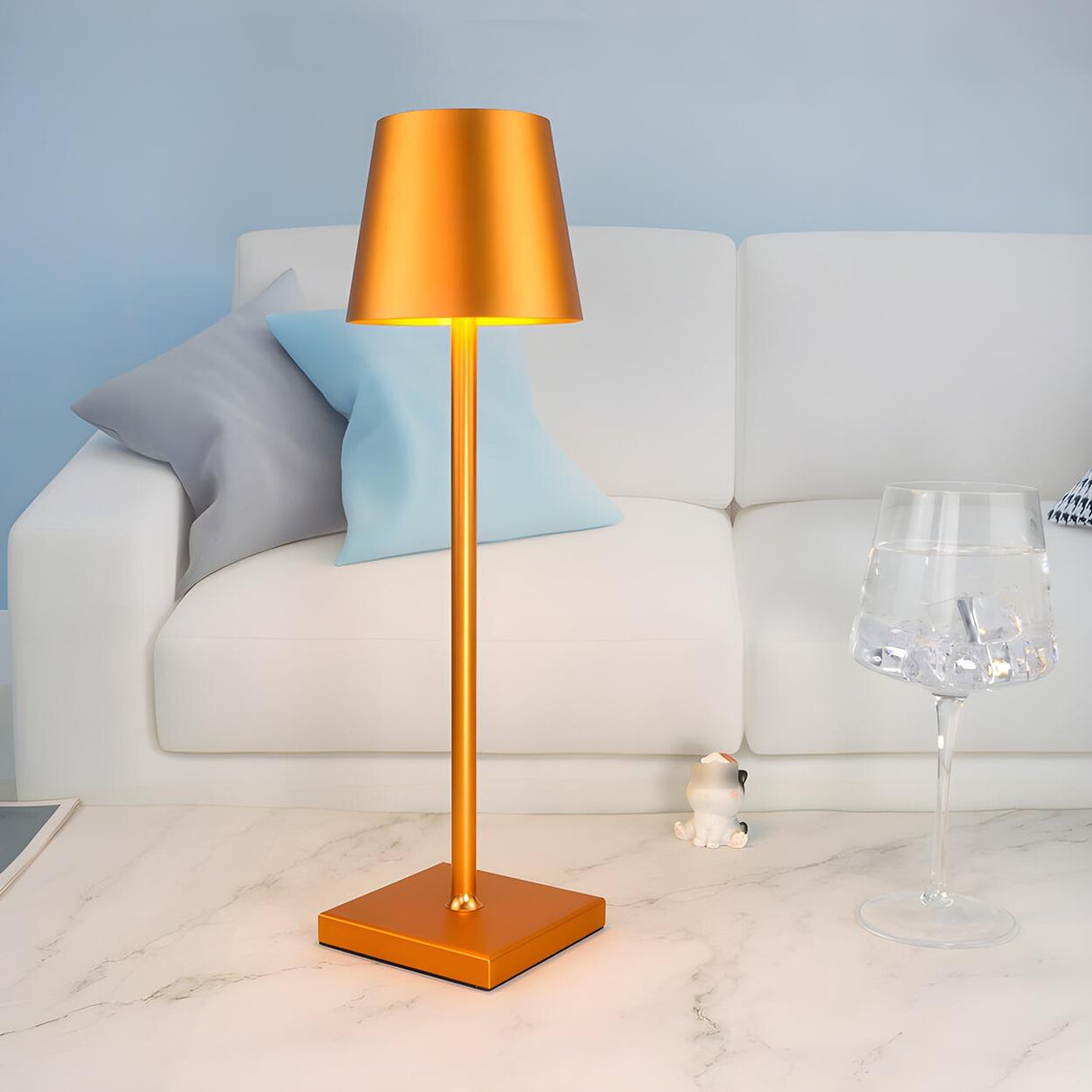 Modern Simple Square Base Barrel Shade Metal Table Lamp Image - 19