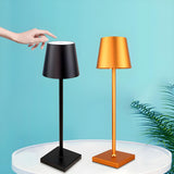 Modern Simple Square Base Barrel Shade Metal Table Lamp Image - 3