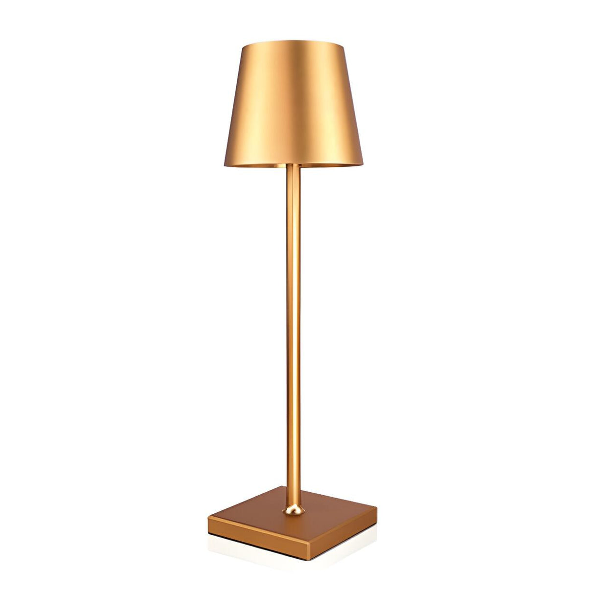 Modern Simple Square Base Barrel Shade Metal Table Lamp Image - 4