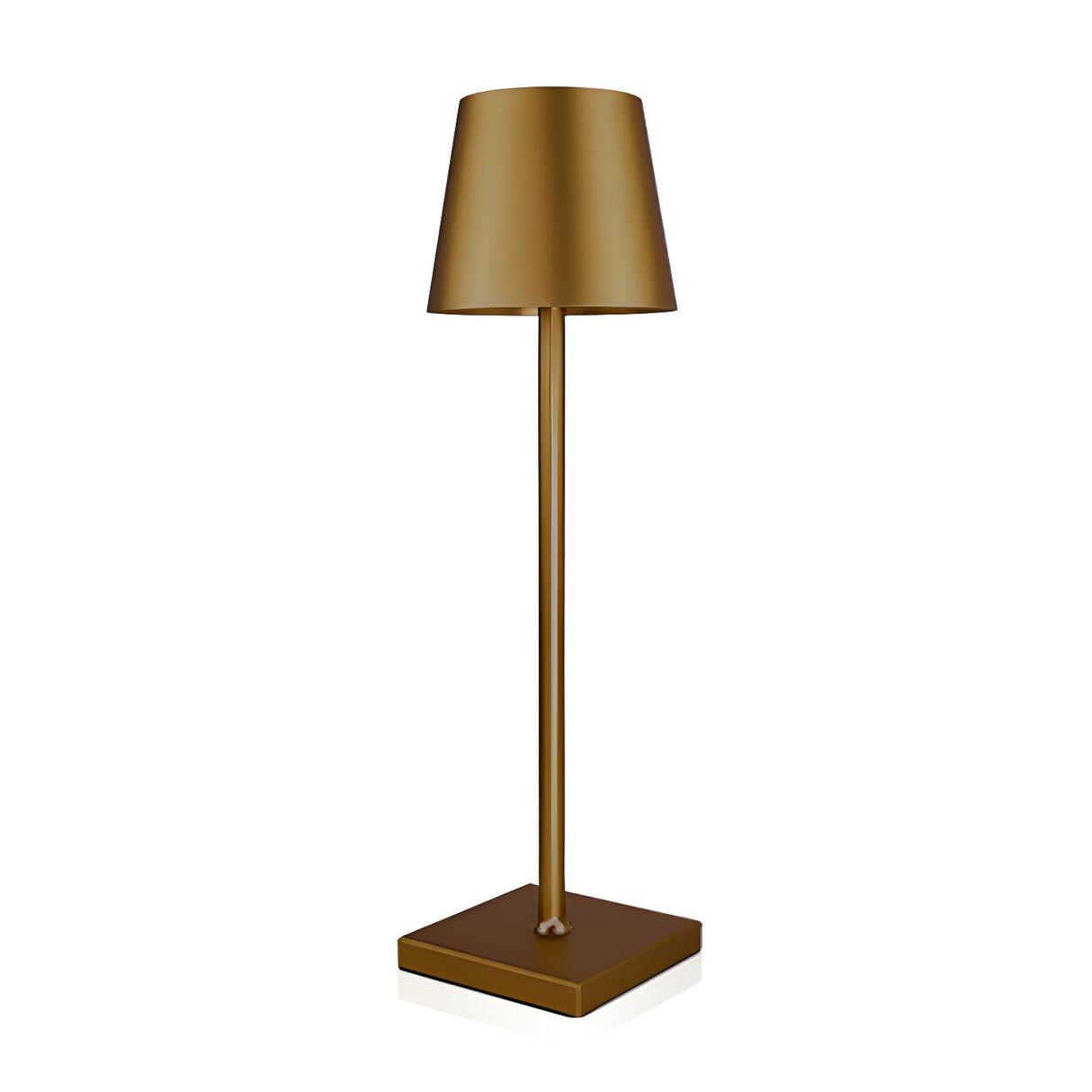 Modern Simple Square Base Barrel Shade Metal Table Lamp Image - 5