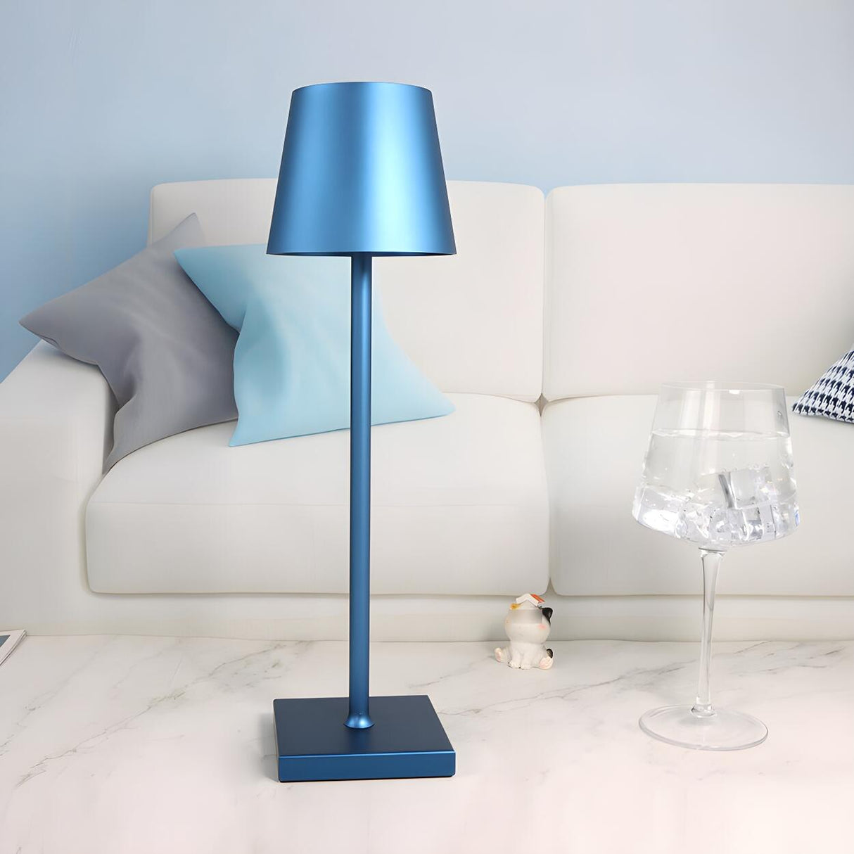 Modern Simple Square Base Barrel Shade Metal Table Lamp Image - 8