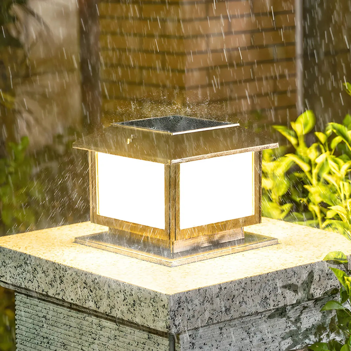 Modern Simple Square Solar Metal Outdoor Post Light Image - 10