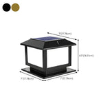 Modern Simple Square Solar Metal Outdoor Post Light #size