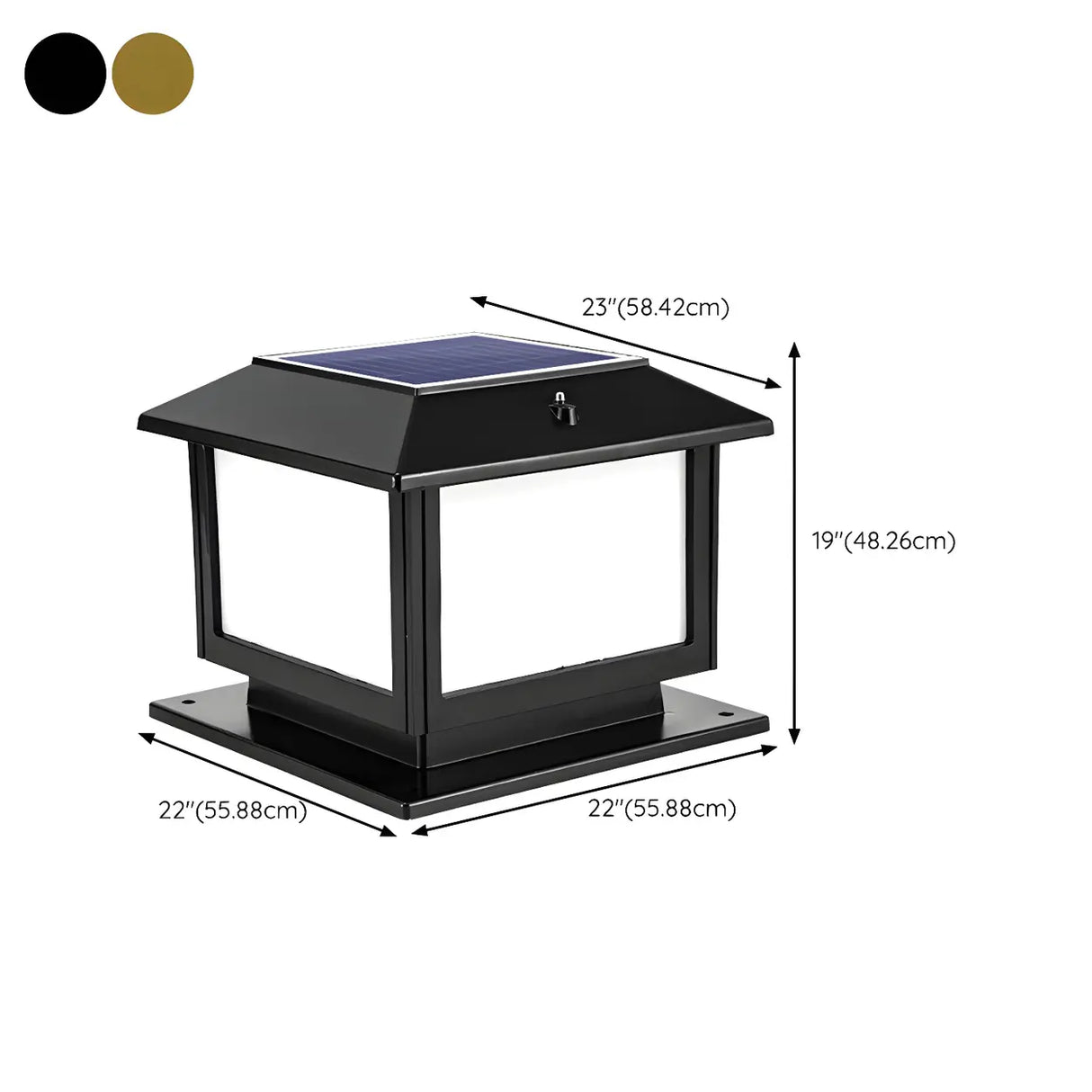 Modern Simple Square Solar Metal Outdoor Post Light Image - 18