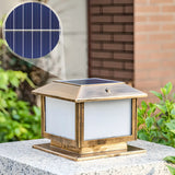 Modern Simple Square Solar Metal Outdoor Post Light Image - 2