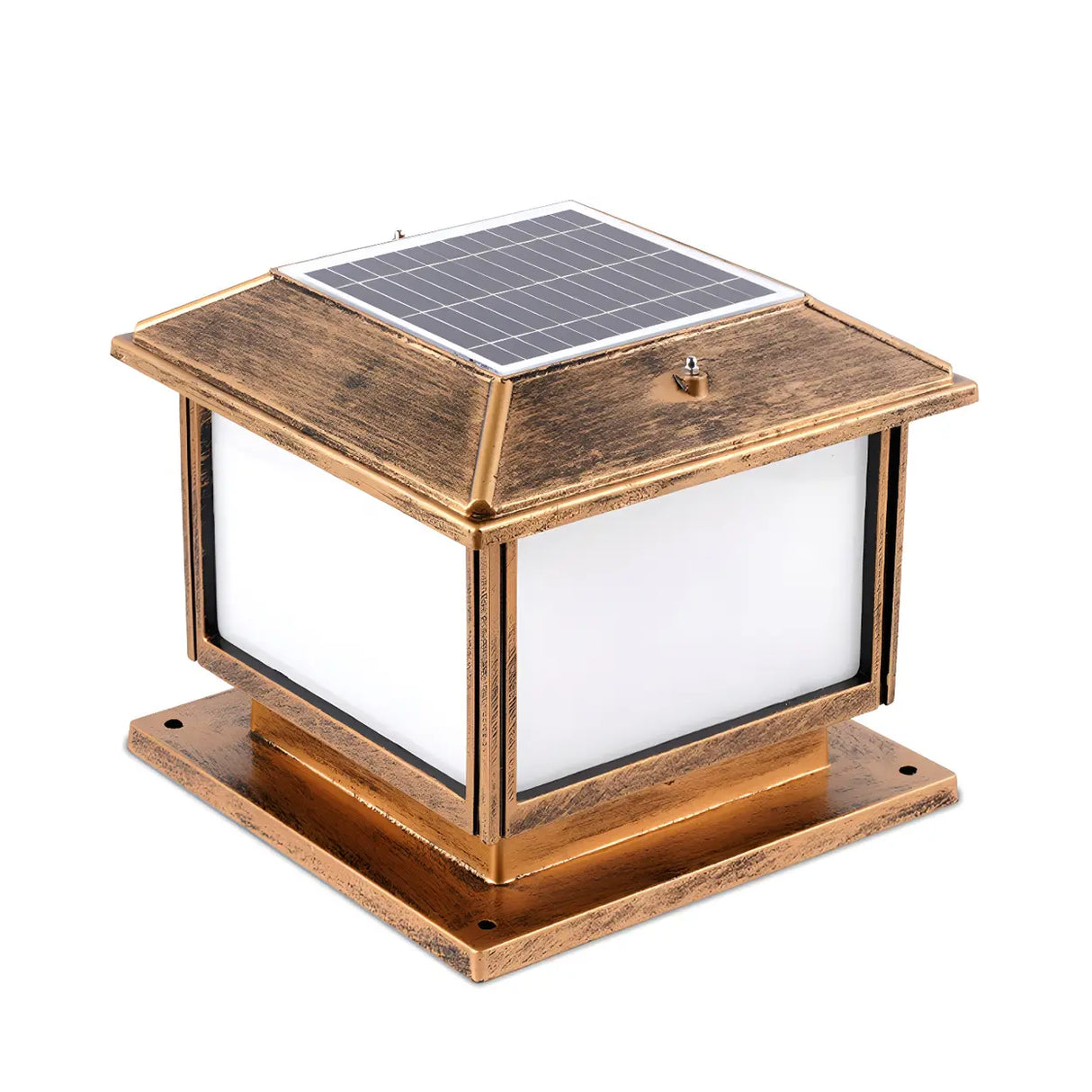 Modern Simple Square Solar Metal Outdoor Post Light Image - 5