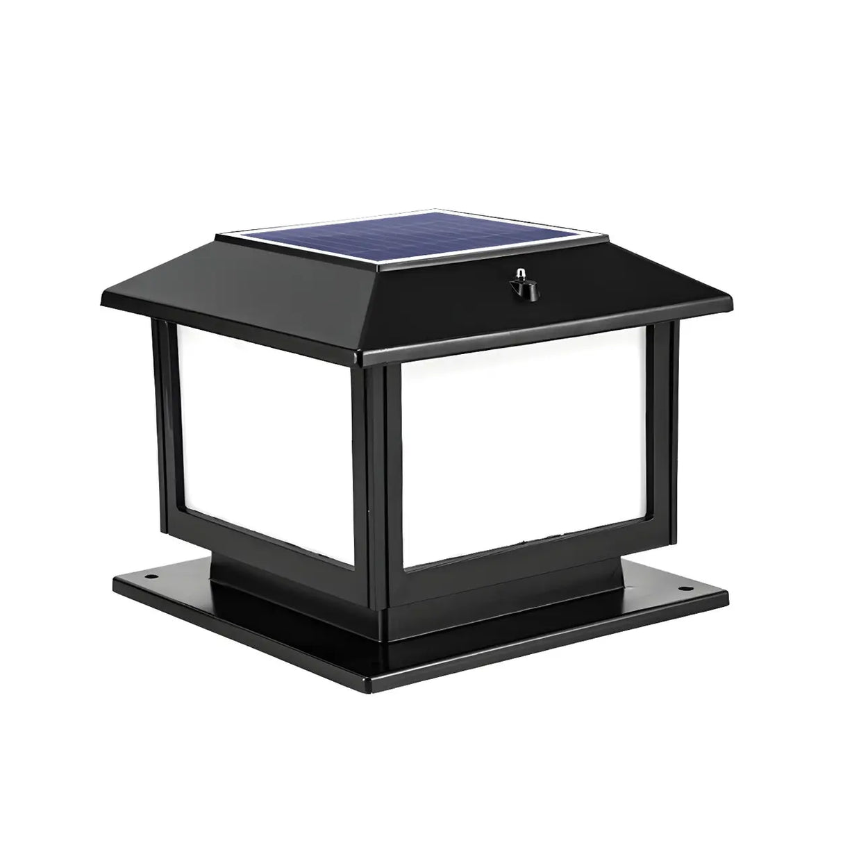 Modern Simple Square Solar Metal Outdoor Post Light Image - 6