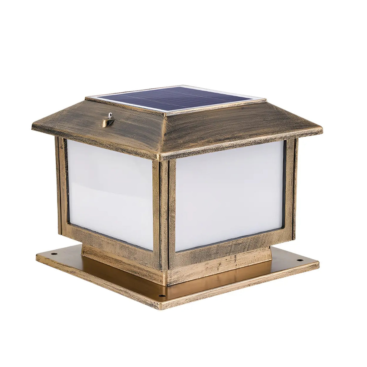 Modern Simple Square Solar Metal Outdoor Post Light Image - 7