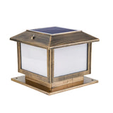 Modern Simple Square Solar Metal Outdoor Post Light Image - 7