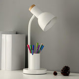 Modern Simple White Adjustable Metal Shade Table Lamp Image - 1