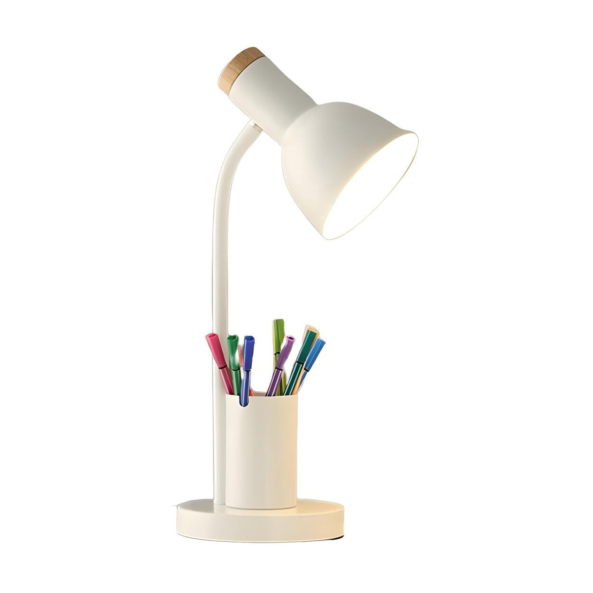 Modern Simple White Adjustable Metal Shade Table Lamp Image - 5