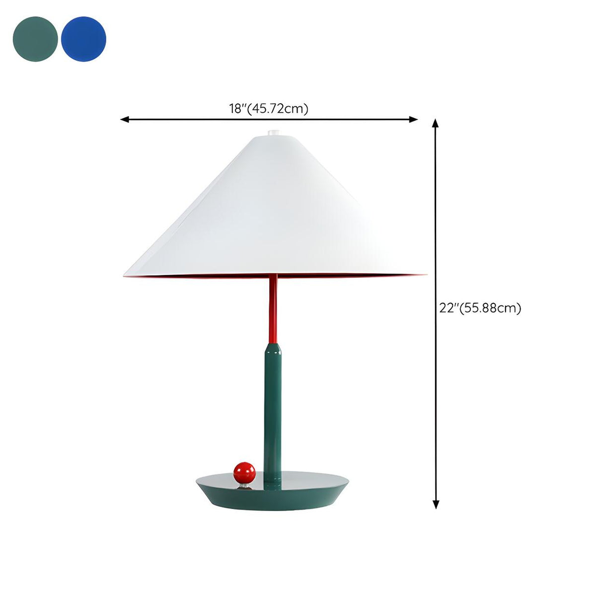 Modern Simple White Conical Shade Metal Table Lamp 