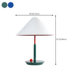 Modern Simple White Conical Shade Metal Table Lamp #size