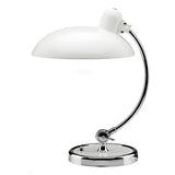 Modern Simple White Dome Shade Curved Metal Table Lamp Image - 6