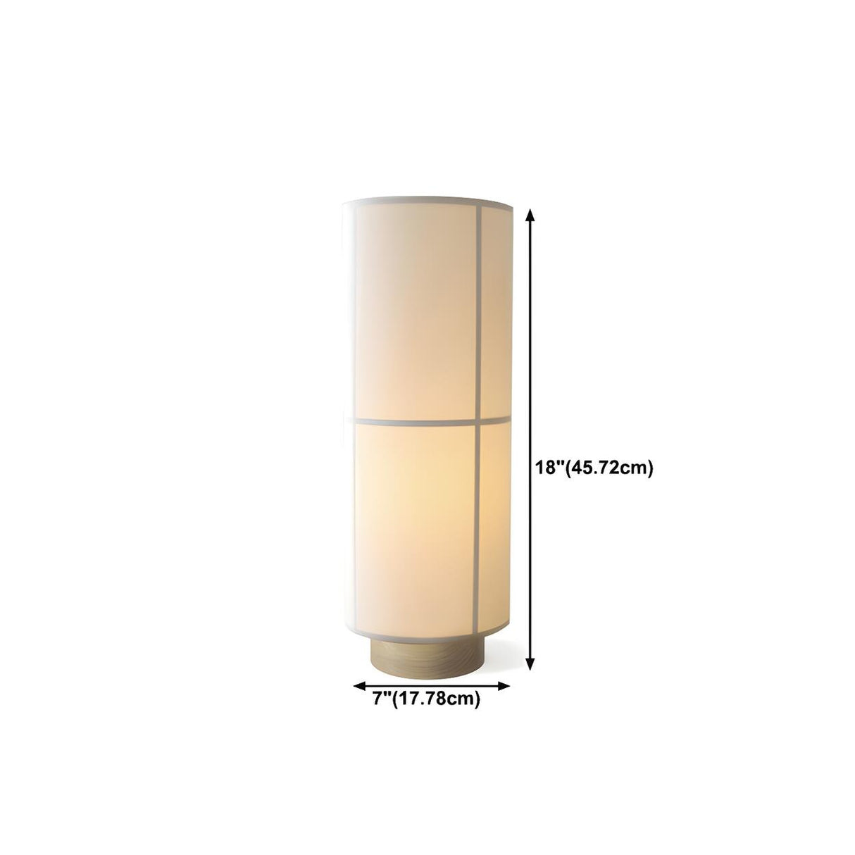 Modern Simple White Fabric Shade Cylinder Table Lamp 