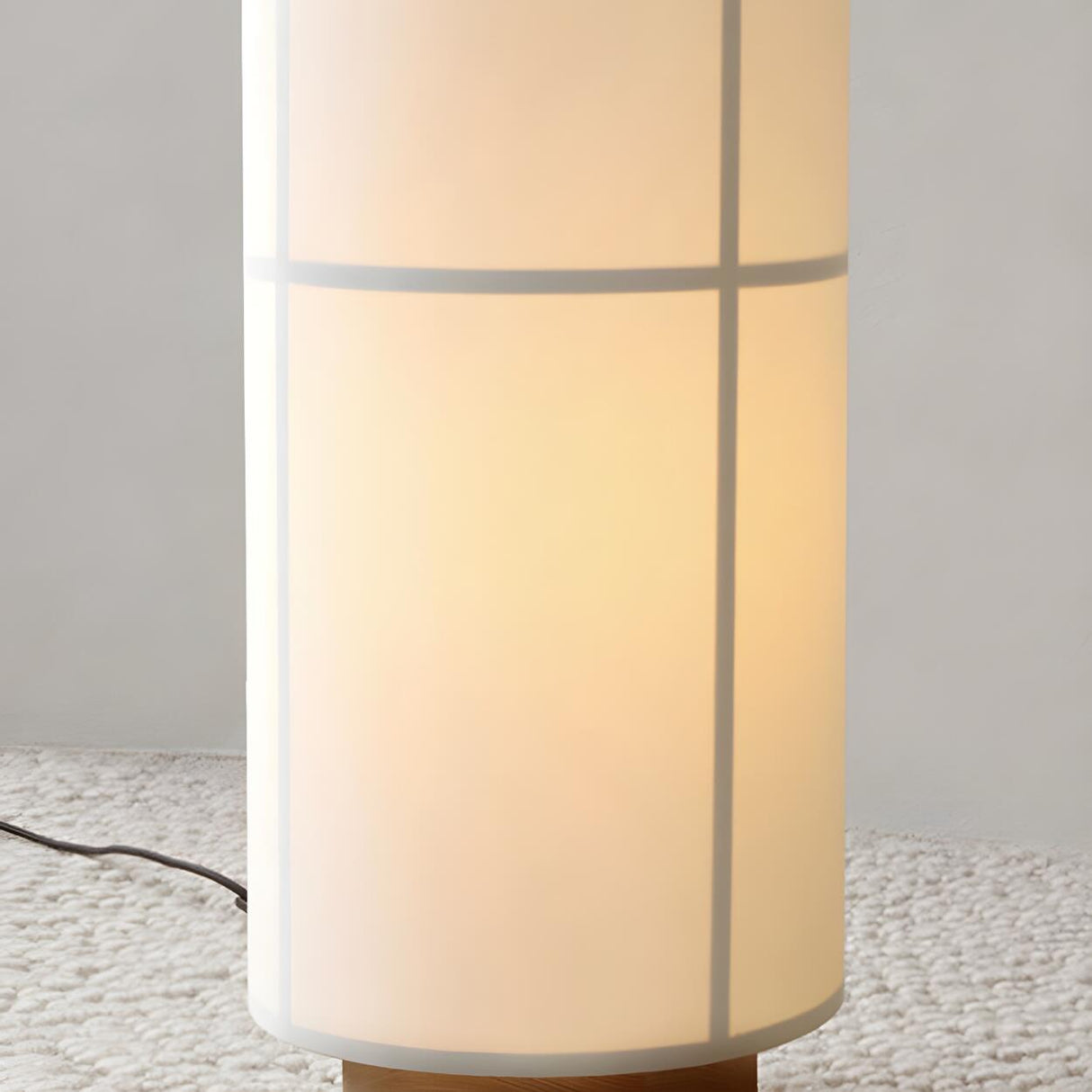 Modern Simple White Fabric Shade Cylinder Table Lamp Image - 4