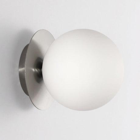 Modern Simple White Frosted Glass Globe Wall Sconce Image - 1