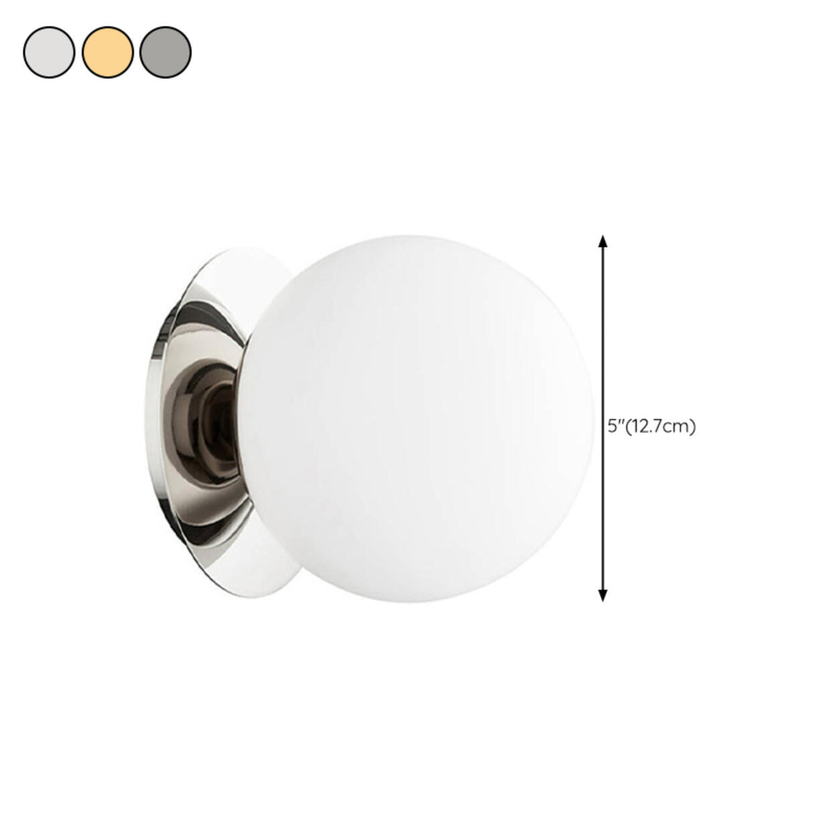 Modern Simple White Frosted Glass Globe Wall Sconce 