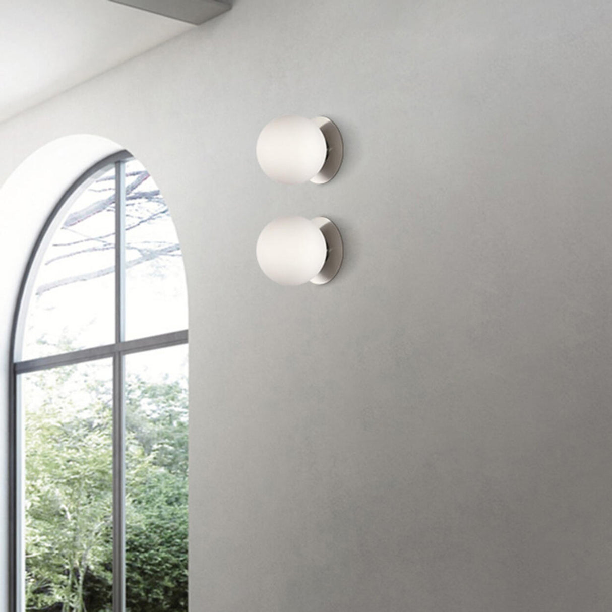 Modern Simple White Frosted Glass Globe Wall Sconce Image - 6