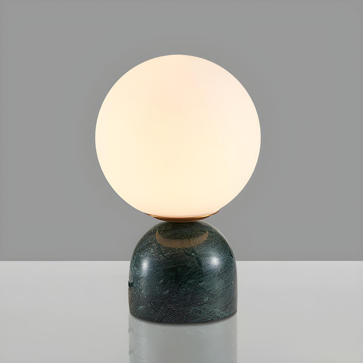 Modern Simple White Globe Ceramic Black Base Table Lamp Image - 10