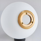 Modern Simple White Globe Ceramic Black Base Table Lamp Image - 13