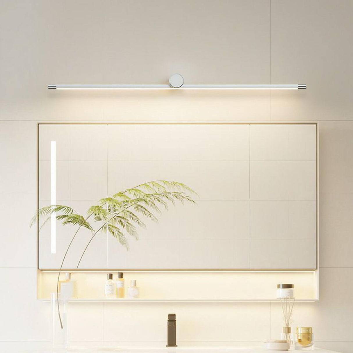 Modern Simple White Linear Bathroom Vanity Light  Image - 1