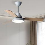 Modern Simple Wood 3 Blade LED Ceiling Fan with Light Image - 13