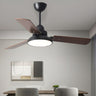 Modern Simple Wood 3 Blade LED Ceiling Fan with Light Image - 4