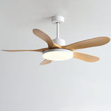 Modern Simple Wooden Blade Ceiling Fan with LED Light Image - 14