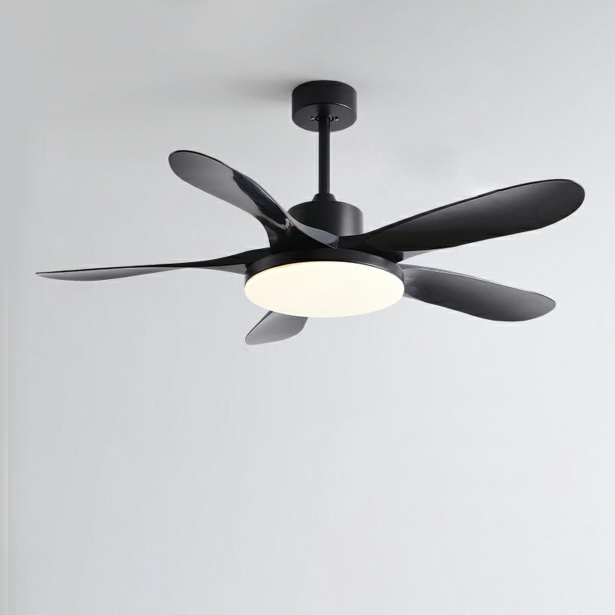 Modern Simple Wooden Blade Ceiling Fan with LED Light Image - 15