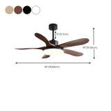 Modern Simple Wooden Blade Ceiling Fan with LED Light Image - 19