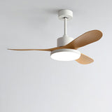 Modern Simple Wooden Blade Ceiling Fan with LED Light Image - 2