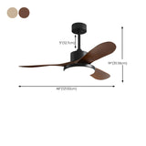 Modern Simple Wooden Blade Ceiling Fan with LED Light Image - 20