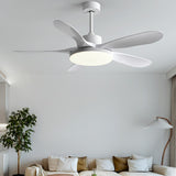 Modern Simple Wooden Blade Ceiling Fan with LED Light Image - 3