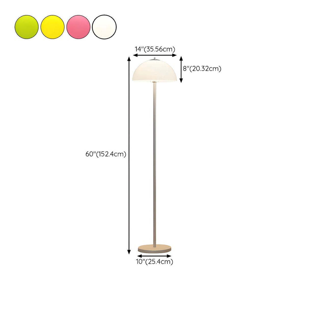 Modern Simple Yellow Dome Metal LED Floor Lamp 