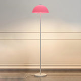 Modern Simple Yellow Dome Metal LED Floor Lamp Image - 3