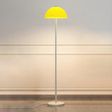 Modern Simple Yellow Dome Metal LED Floor Lamp Image - 5