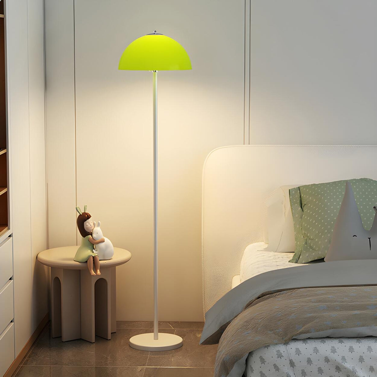 Modern Simple Yellow Dome Metal LED Floor Lamp Image - 8