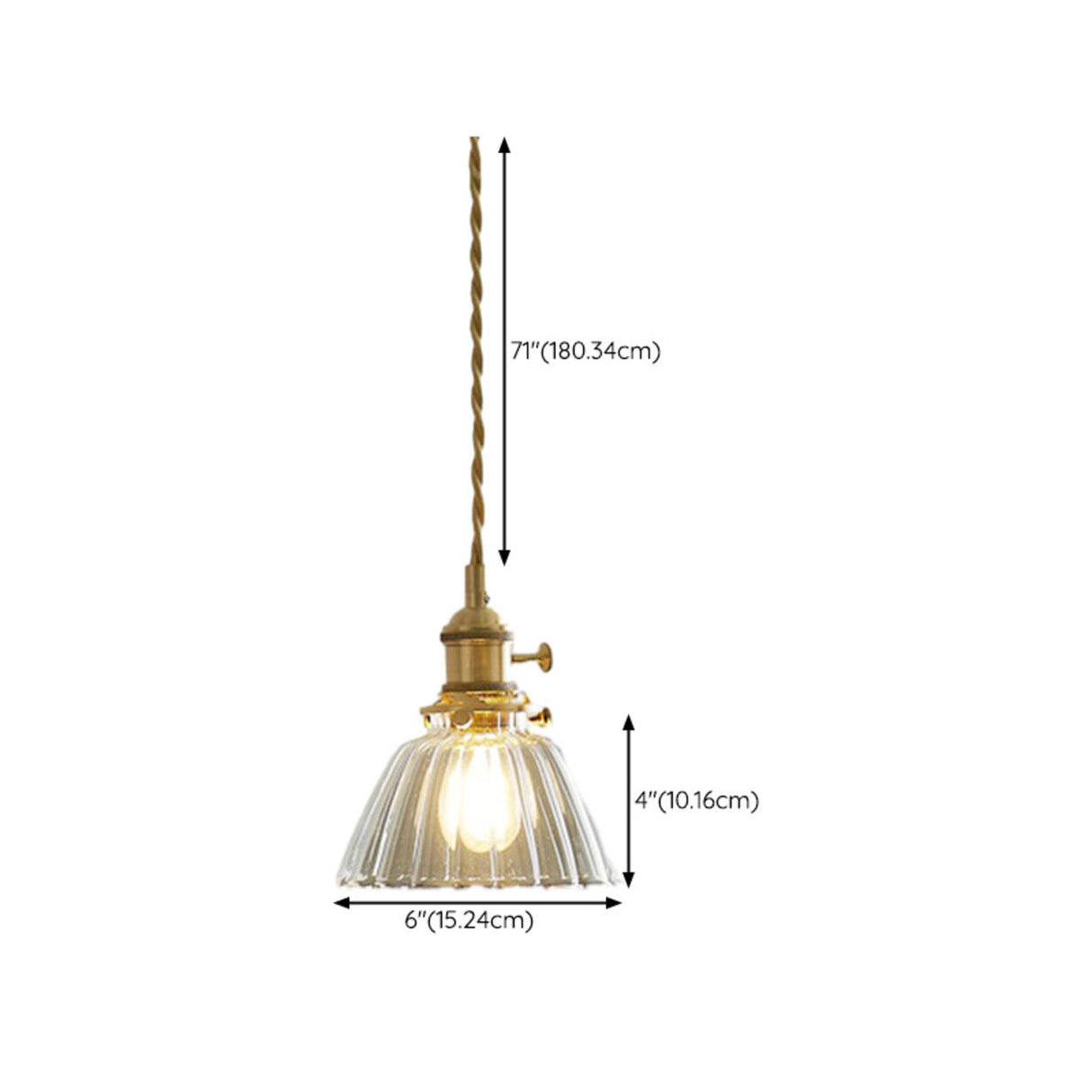 Modern Simplicity Gold Clear Glass Dining Room Pendant Light Image - 18