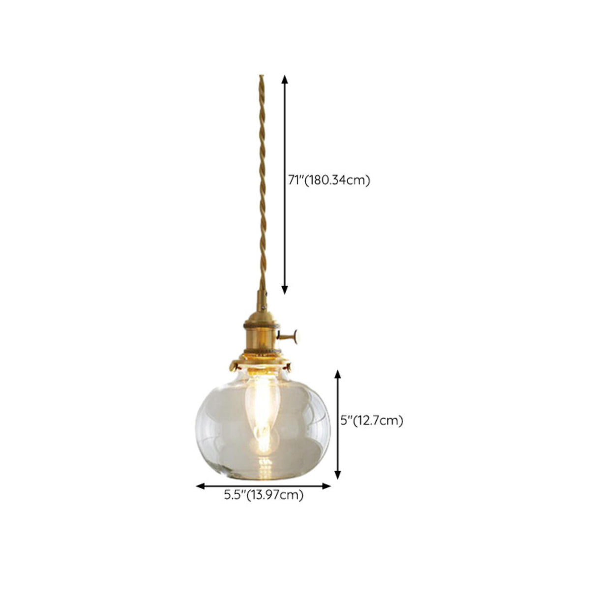 Modern Simplicity Gold Clear Glass Dining Room Pendant Light Image - 19