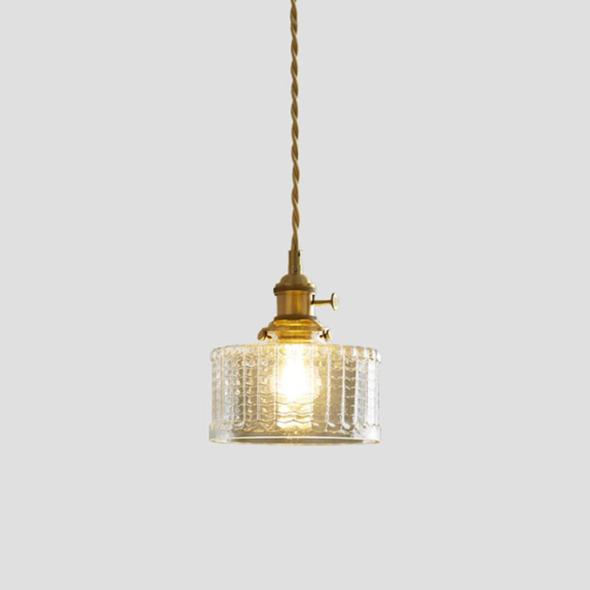 Modern Simplicity Gold Clear Glass Dining Room Pendant Light Image - 2