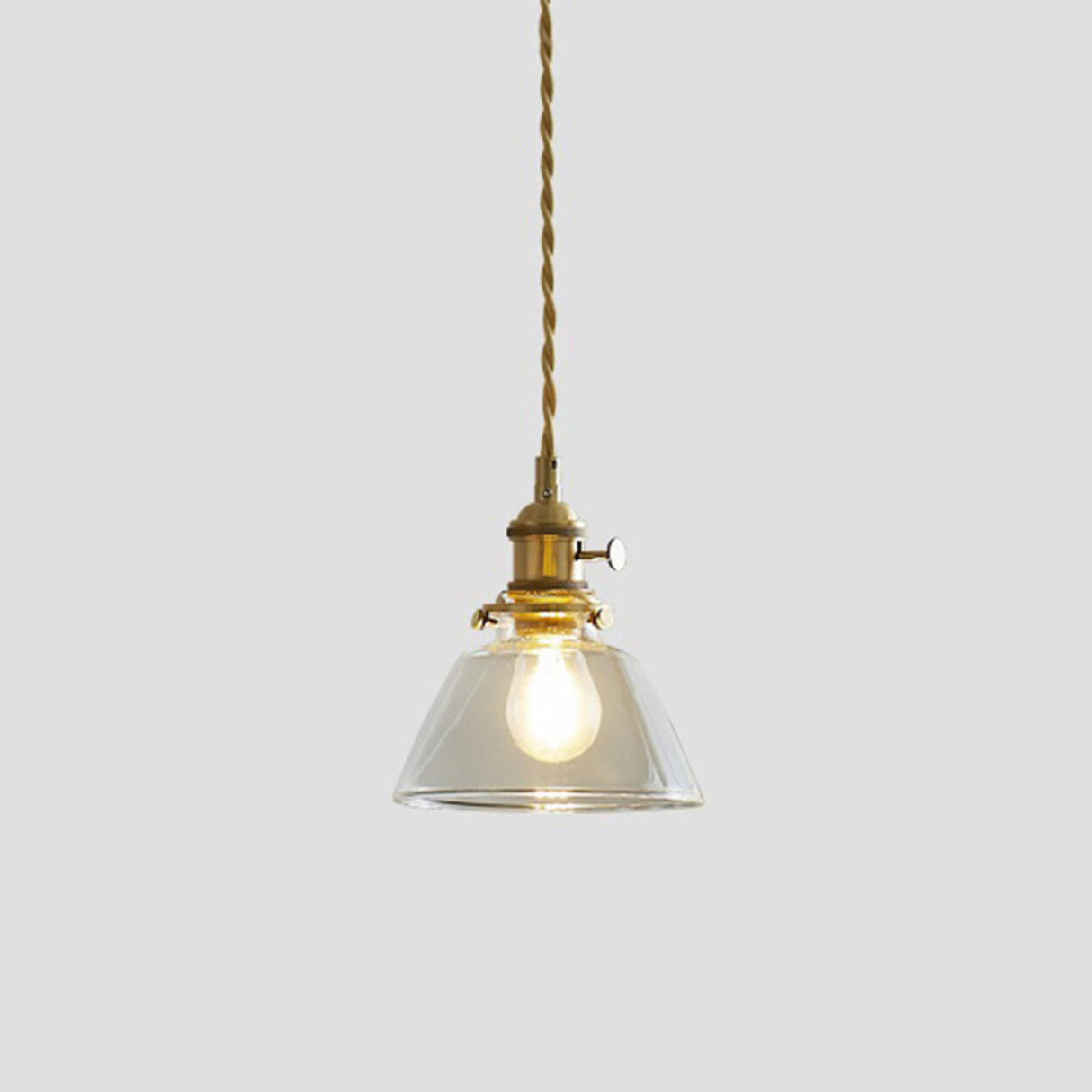 Modern Simplicity Gold Clear Glass Dining Room Pendant Light Image - 3