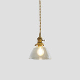 Modern Simplicity Gold Clear Glass Dining Room Pendant Light Image - 3