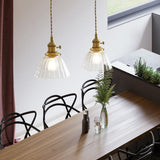 Modern Simplicity Gold Clear Glass Dining Room Pendant Light Image - 4